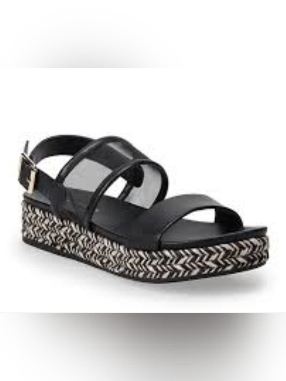 LC Lauren Conrad Paruka Slide Slingback Black Sandals